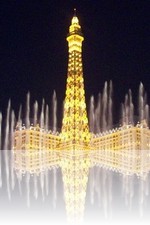 Paris Las Vegas over the Bellagio Fountains
