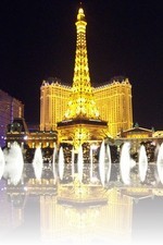 Paris Las Vegas over the Bellagio Fountains
