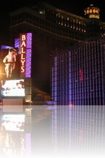 Ballys outdoor with Bellagio reflection