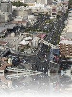 The Las Vegas Strip from the Eiffel Tower looking at Caesars