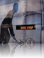 The Deuce Bus Vegas with Blue Man group